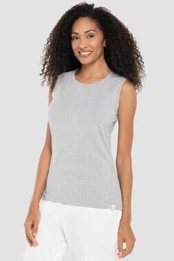 Coolibar UPF 50+ Lumaleo High Neck Lightweight Sporty Soft Gray Tank Top Sz M